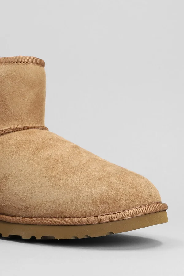 Classic Mini Low Heels Ankle Boots In Leather Color Suede - Image 5