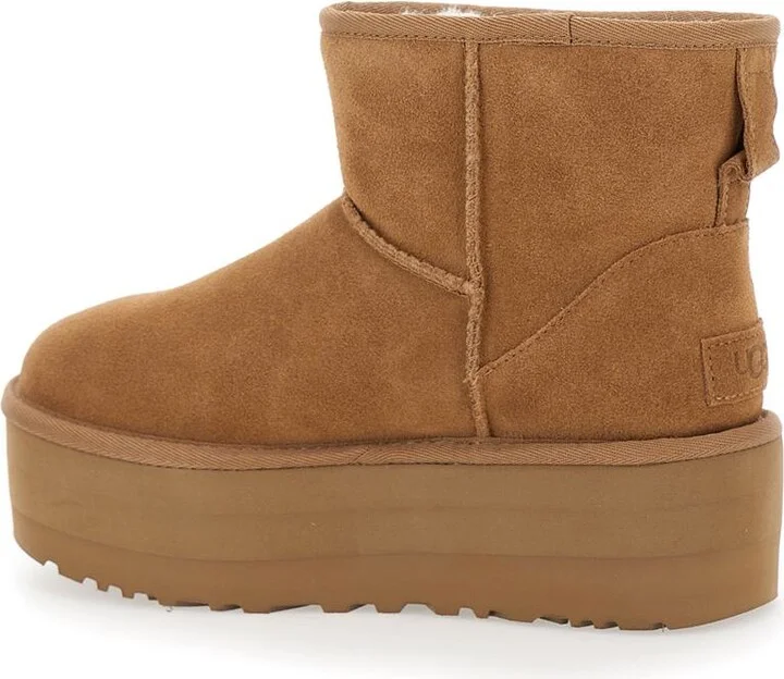 'Classic Mini Platform' Beige Ankle Boots With Platform In Suede Woman - Image 3