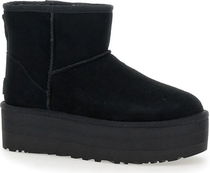 'Classic Mini Platform' Black Ankle Boots With Platform In Suede Woman - Image 2