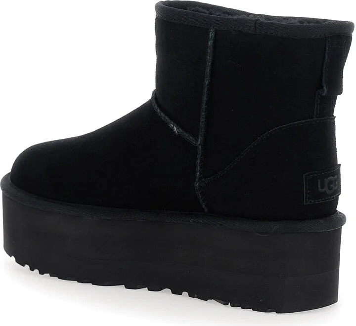 'classic Mini Platform' Black Ankle Boots With Platform In Suede Woman - Image 2