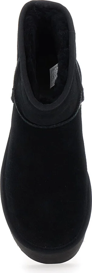 'classic Mini Platform' Black Ankle Boots With Platform In Suede Woman - Image 3