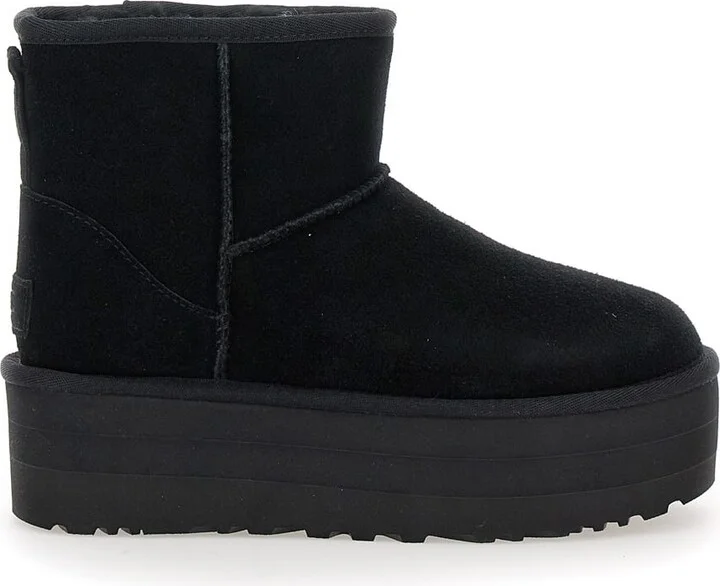 'classic Mini Platform' Black Ankle Boots With Platform In Suede Woman - Image 4