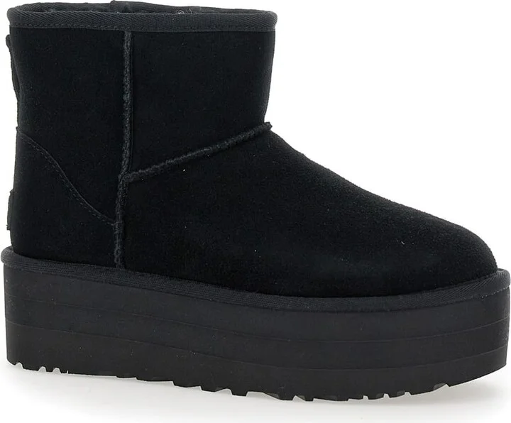 'classic Mini Platform' Black Ankle Boots With Platform In Suede Woman - Image 5