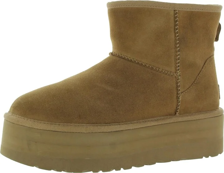 Classic Mini Platform Womens Suede Ankle Boots