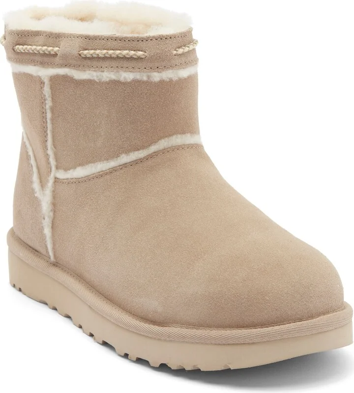 Classic Mini Shearling Braid Trim Boot