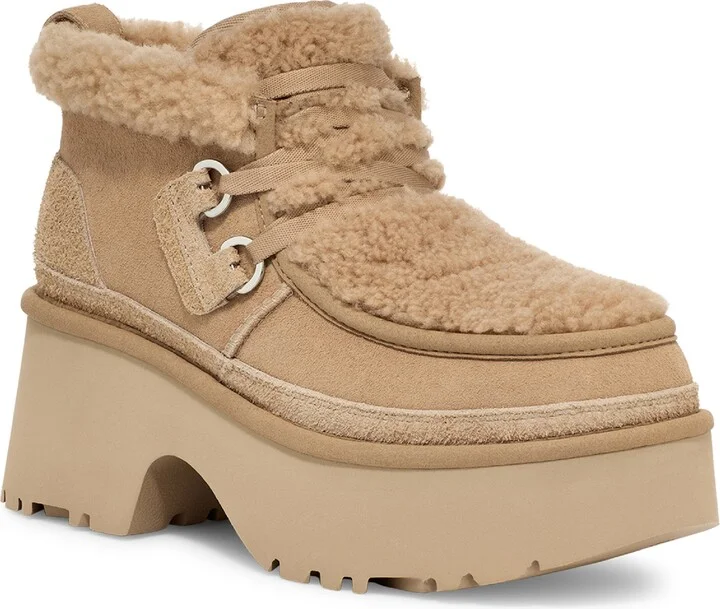 Classic New Heights Genuine Shearling Lace-Up Bootie