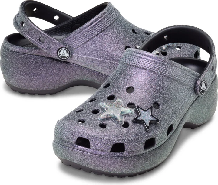 Classic Platform Iridescent Glitter Embellished Clog - Image 2