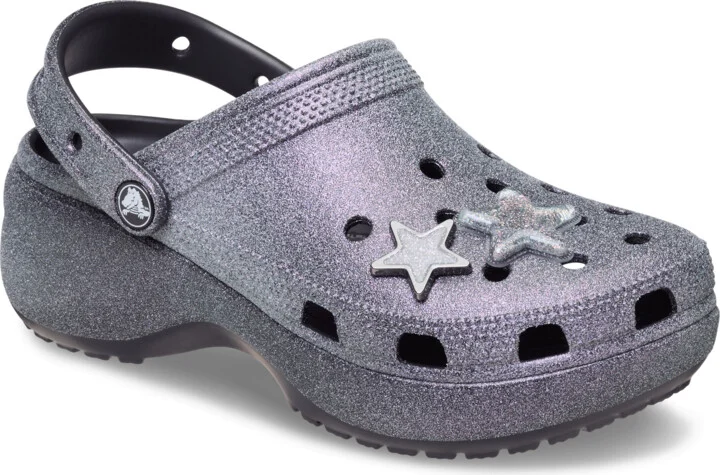 Classic Platform Iridescent Glitter Embellished Clog - Image 3