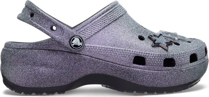 Classic Platform Iridescent Glitter Embellished Clog