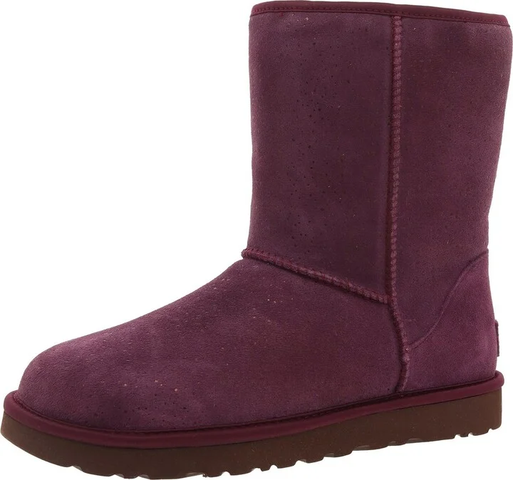 CLASSIC SHORT METALLIC SPOTS Womens Faux Fur Lined Leather Winter & Snow Boots