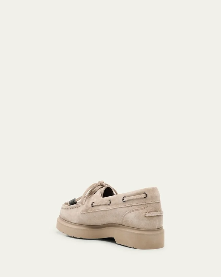 Classic Suede Boat Loafers - Image 2