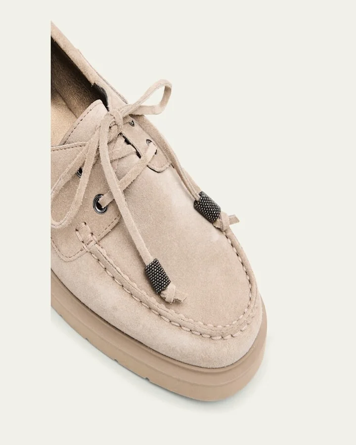 Classic Suede Boat Loafers - Image 4
