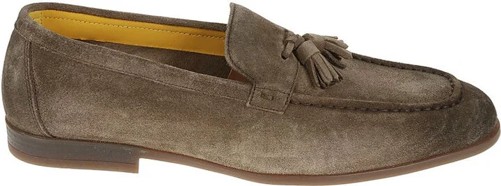 Classic Suede Tassel Loafers With Bowl Stitching