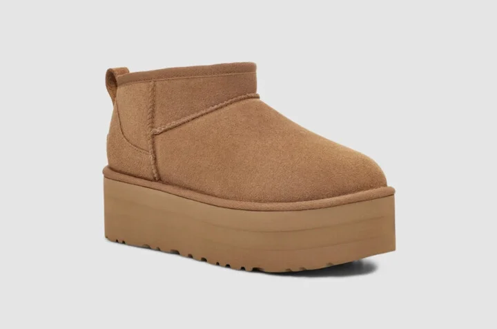 Classic Ultra Mini 1135092-CHE Womens 5 Chestnut Suede Platform Boot GBNC453
