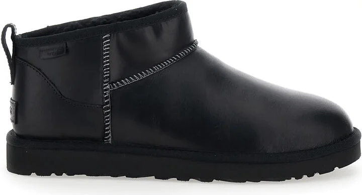 ''classic Ultra Mini' Black Boots In Leather Woman