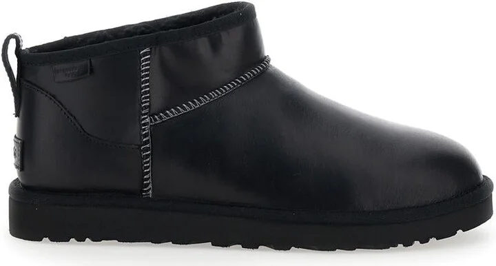 ''Classic Ultra Mini' Black Boots In Leather Woman