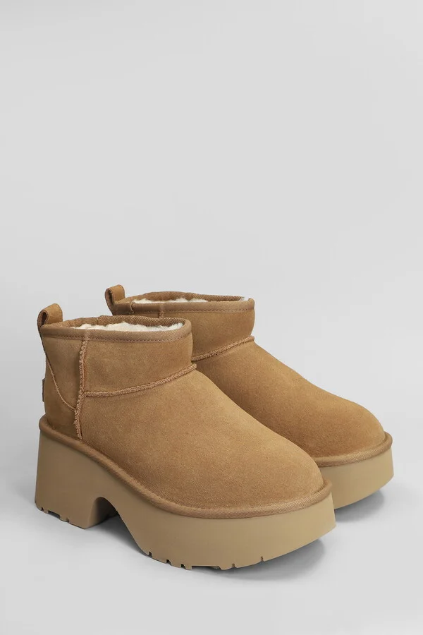 Classic Ultra Mini High Heels Ankle Boots In Leather Color Suede - Image 2