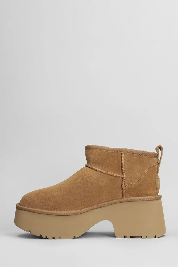 Classic Ultra Mini High Heels Ankle Boots In Leather Color Suede - Image 3
