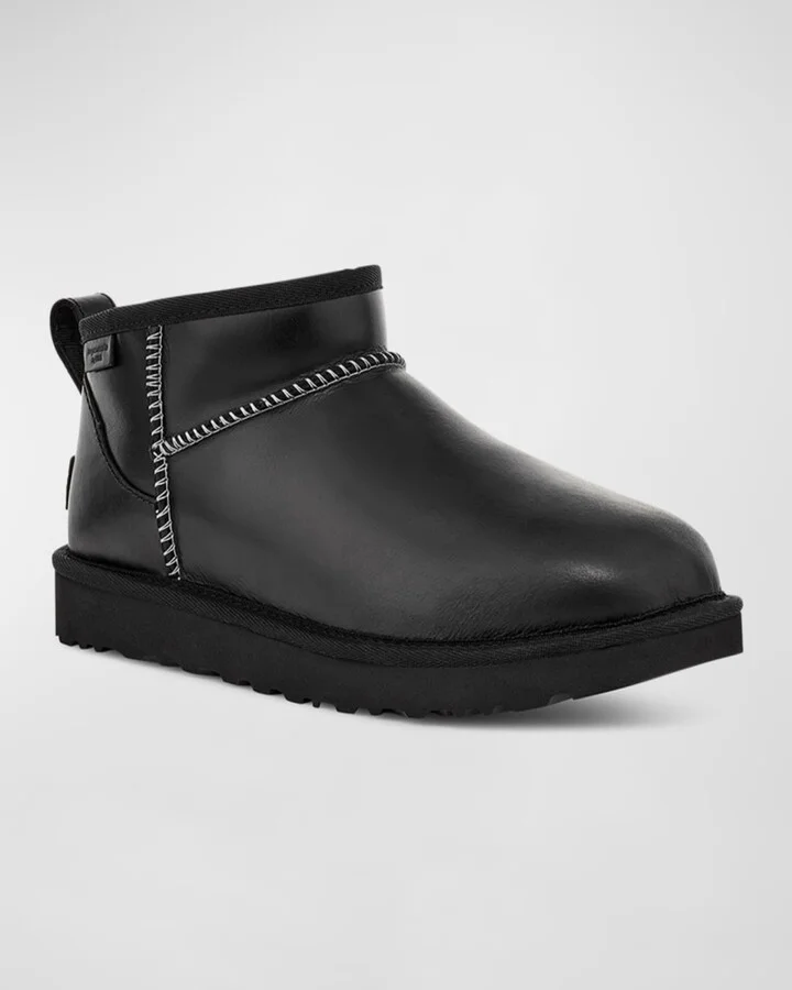 Classic Ultra Mini Leather Cozy Ankle Boots - Image 2
