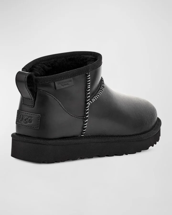 Classic Ultra Mini Leather Cozy Ankle Boots - Image 3