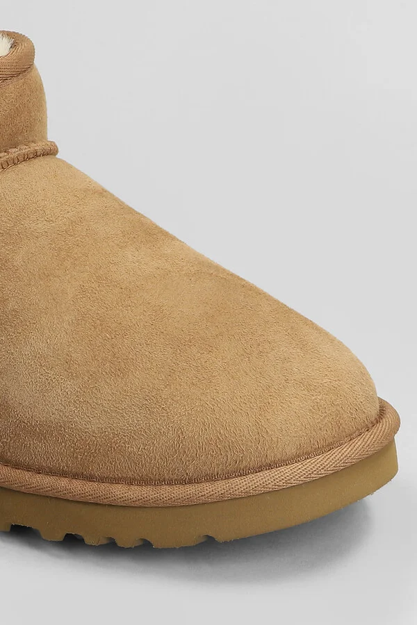 Classic Ultra Mini Low Heels Ankle Boots In Leather Color Suede - Image 5