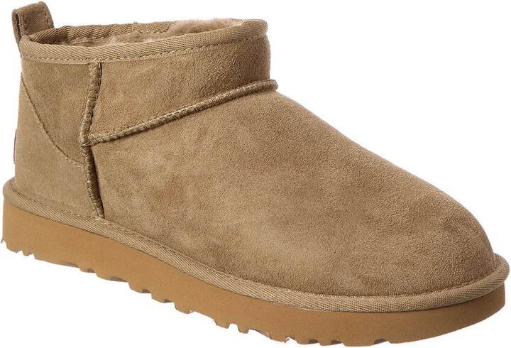 Classic Ultra Mini Suede & Shearling Boot