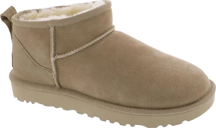 Classic Ultra Mini Womens Suede Ankle Bootie Slippers