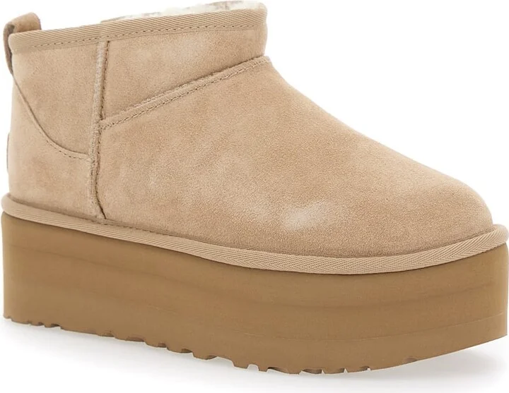 'classic Ultramini' Beige Ankle Boots With Platform In Suede Woman - Image 2