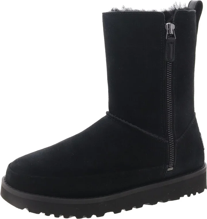 Classic Zip Short Womens Suede Lined Winter & Snow Boots