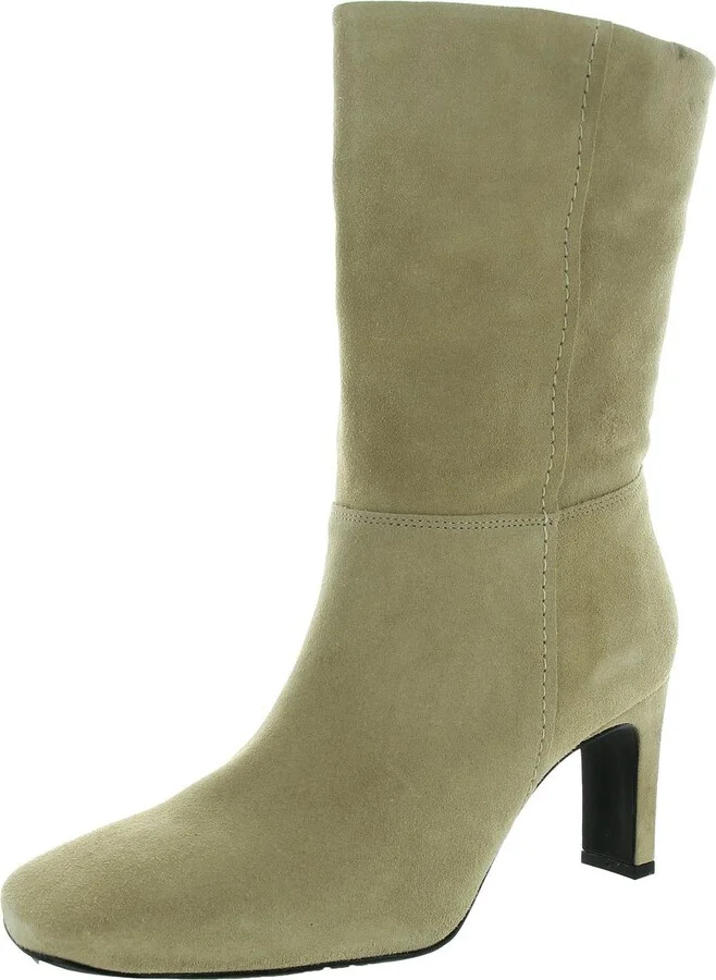Claudette Womens Covered Heel Suede Ankle Boots