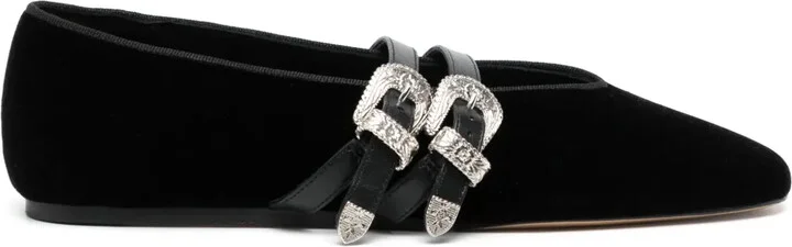 Claudia belted velvet slippers