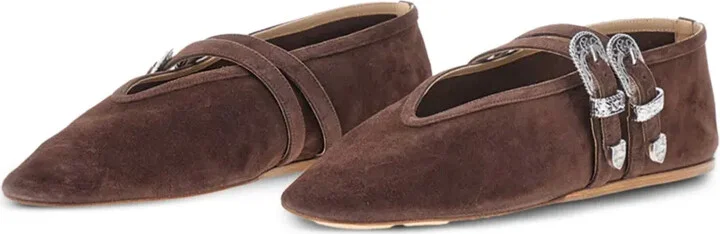 Claudia buckled suede ballet flats - Image 2