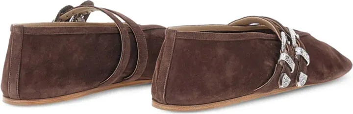 Claudia buckled suede ballet flats - Image 3