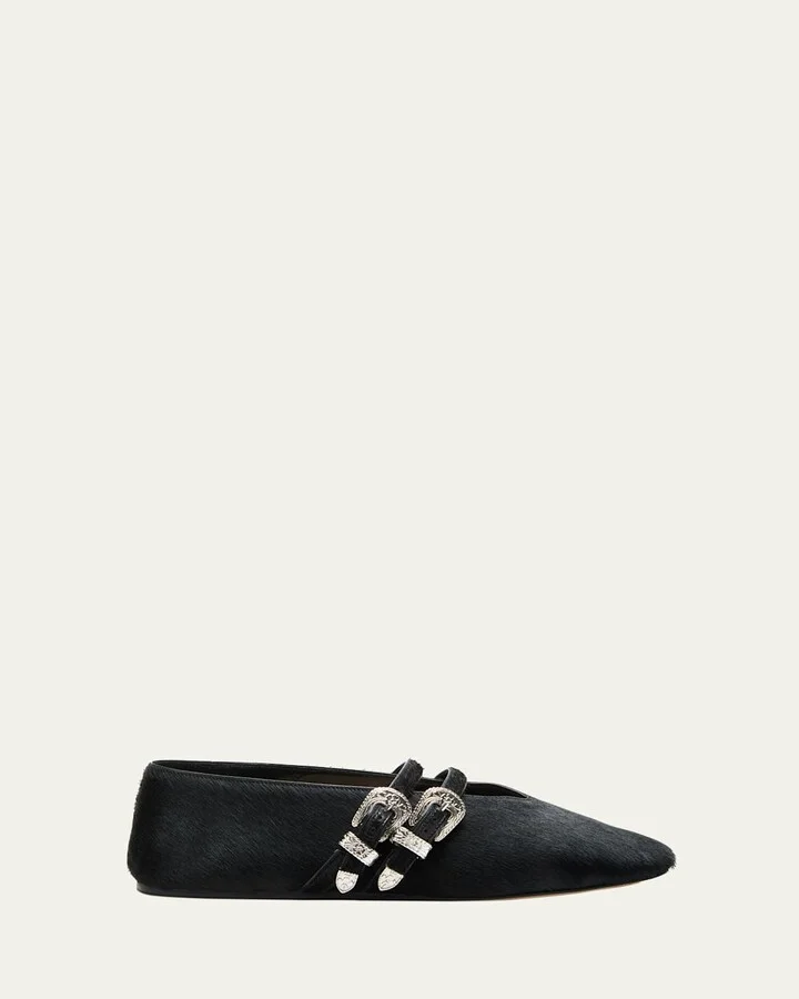 Claudia Calf Hair Ballerina Flats