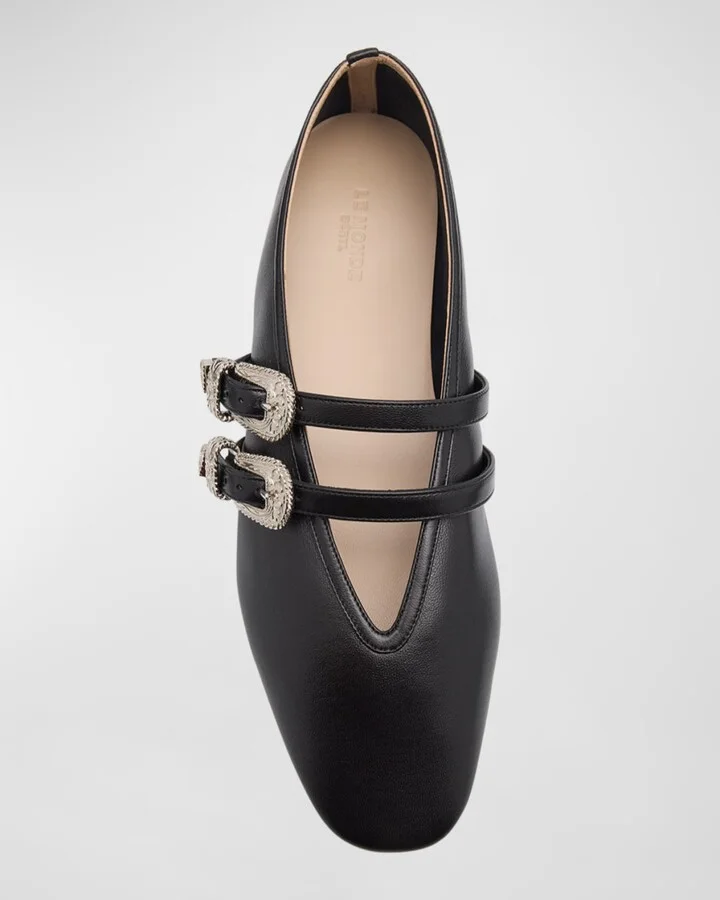 Claudia Leather Mary Jane Ballerina Flats - Image 2