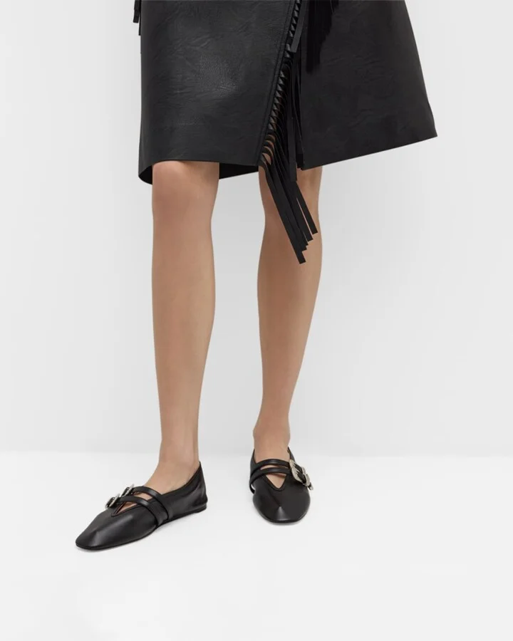 Claudia Leather Mary Jane Ballerina Flats - Image 3