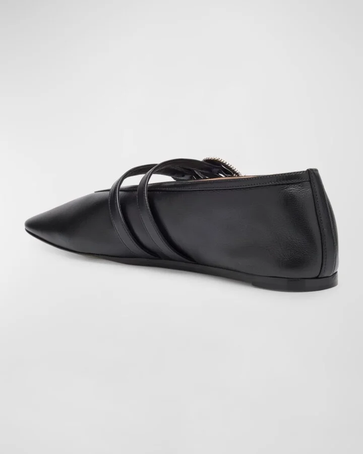 Claudia Leather Mary Jane Ballerina Flats - Image 4