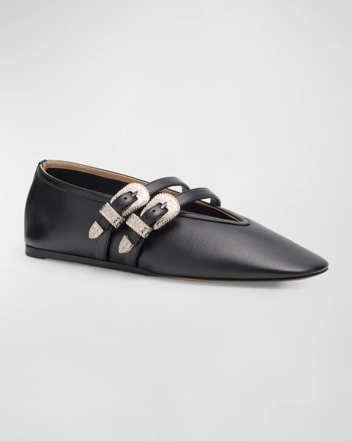 Claudia Leather Mary Jane Ballerina Flats - Image 5