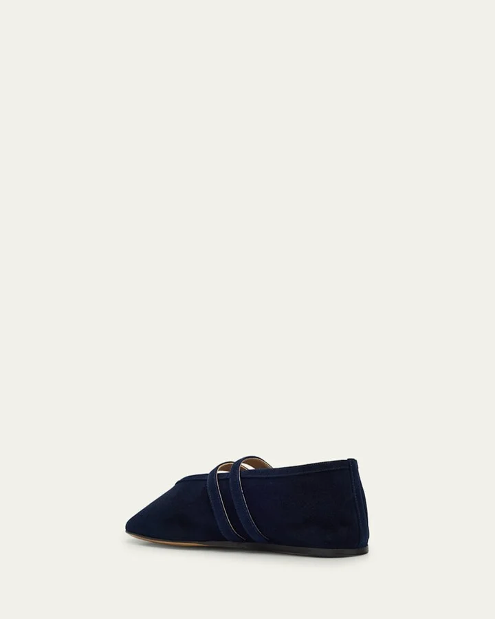 Claudia Suede Western-Buckle Ballerina Flats - Image 2