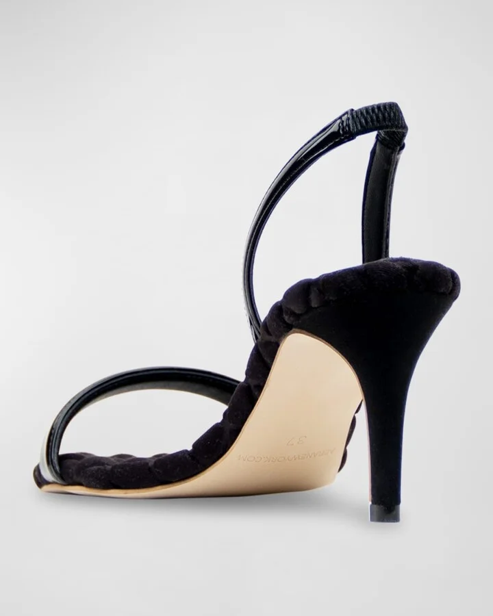 Claudia Vegan Patent Slingback Sandals - Image 2