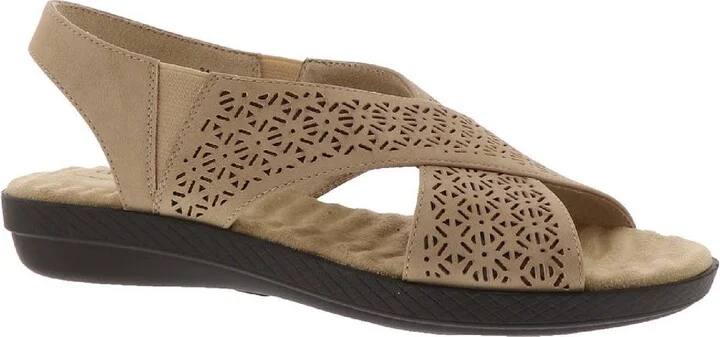 Claudia Womens Faux Suede Criss-Cross Front Slingback Sandals