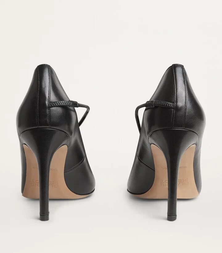 Claudie Pierlot Leather Bow Pumps 90 - Image 4