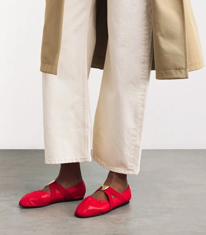 Claudie Pierlot Leather Cross-Strap Ballet Flats - Image 2
