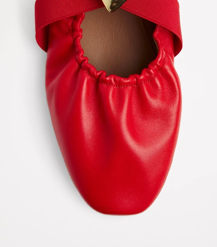 Claudie Pierlot Leather Cross-Strap Ballet Flats - Image 5
