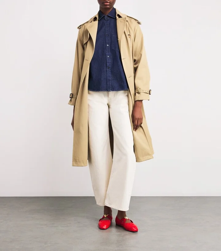 Claudie Pierlot Leather Cross-Strap Ballet Flats - Image 6