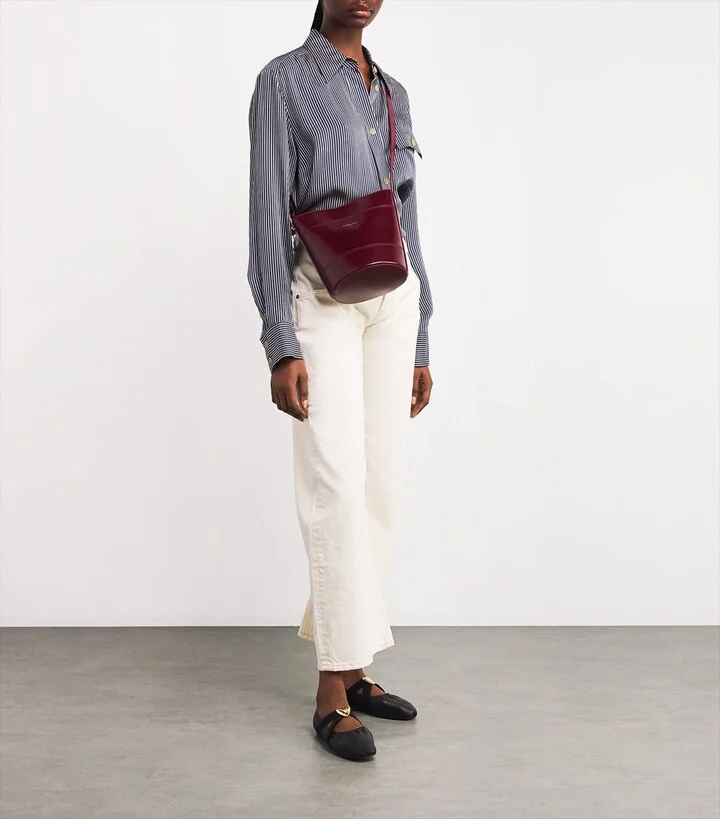 Claudie Pierlot Leather Cross-Strap Ballet Flats - Image 6