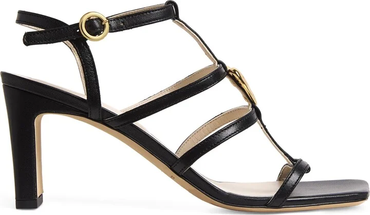 Claudie Pierlot Leather Heart Heeled Sandals 75