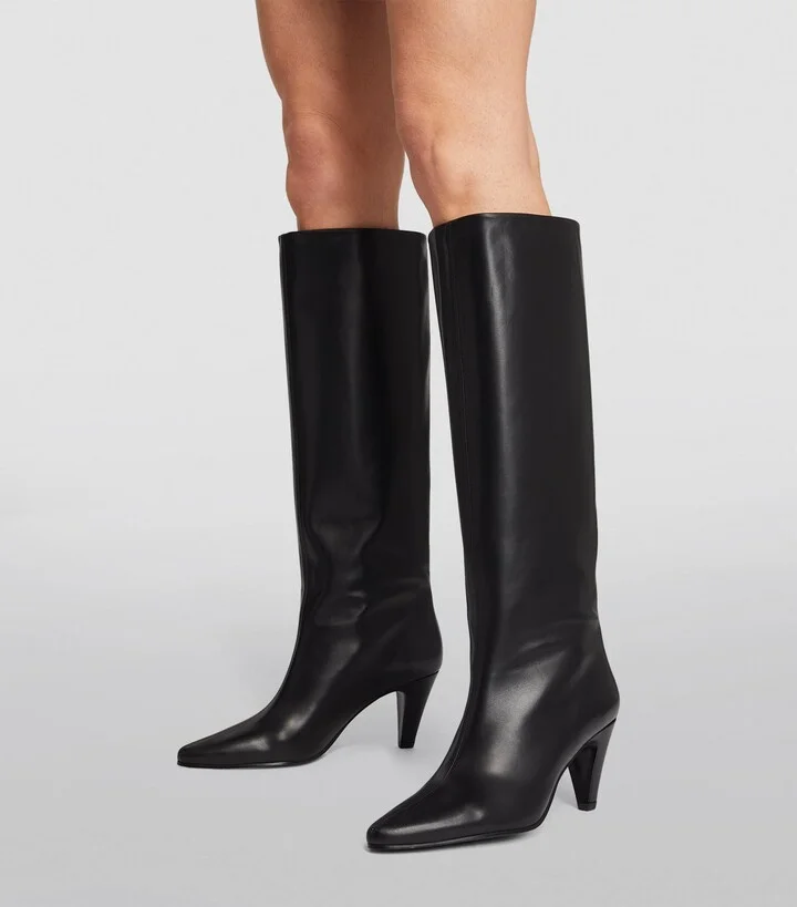 Claudie Pierlot Leather Heeled Boots 75 - Image 5