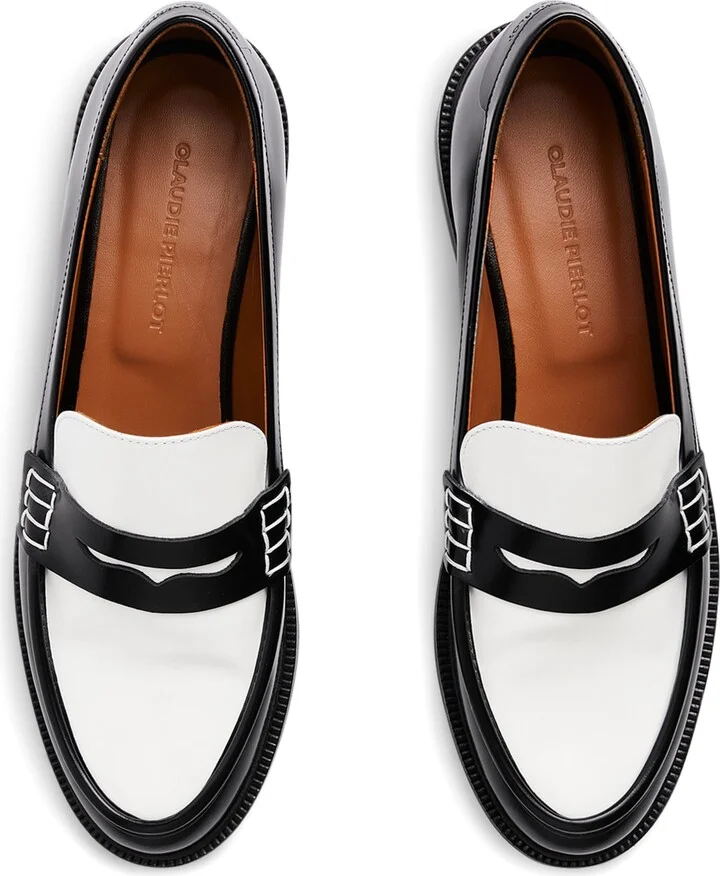 Claudie Pierlot Leather Two-Tone Loafers - Image 2