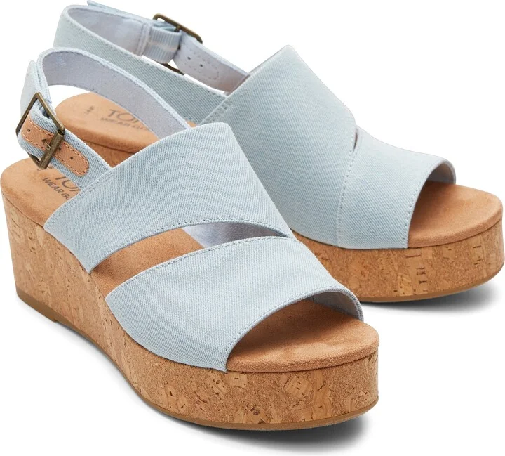 Claudine Denim Wedge Sandal